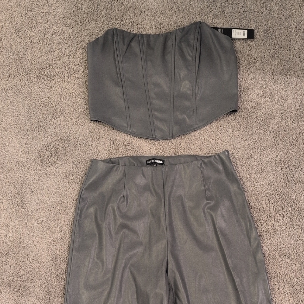 Windsor Gray Corset Top and Pants Set